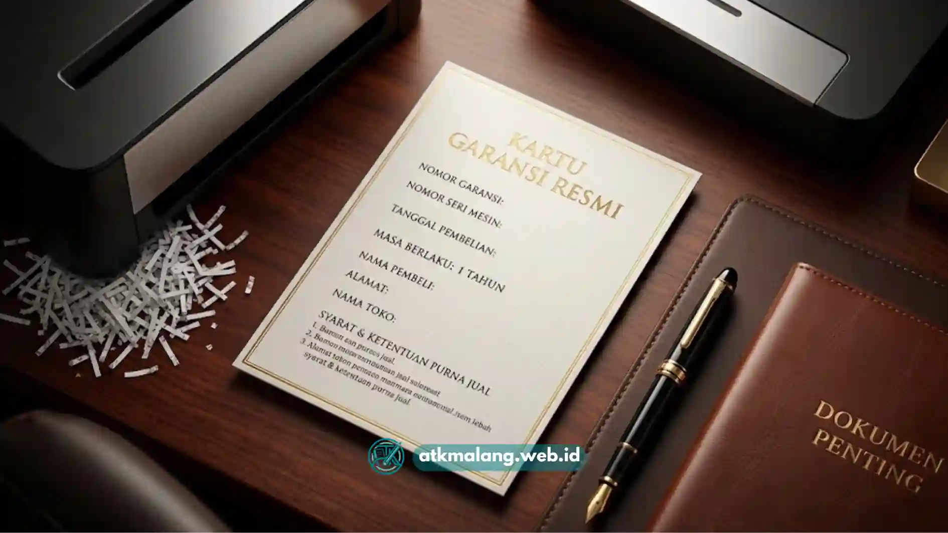 Kartu Garansi Mesin Penghancur Kertas