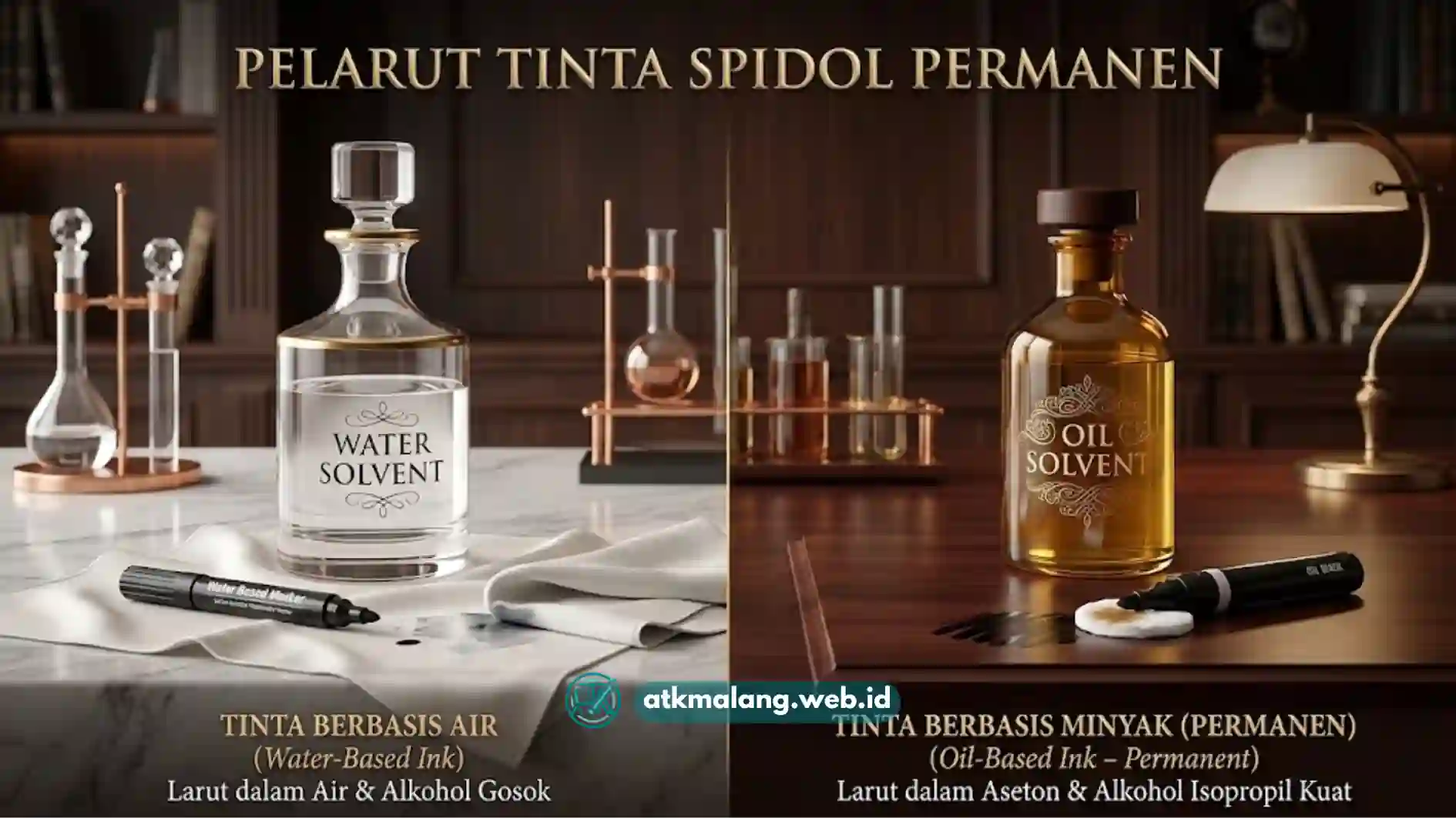 Pelarut tinta spidol permanen minyak dan air